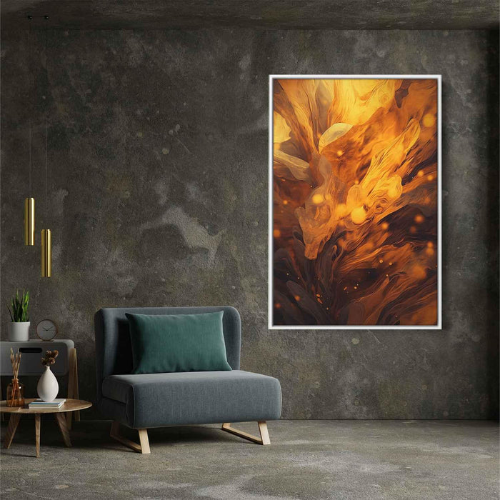 Chocolate and Amber Abstract Swirls Print - Canvas Art Print by Kanvah