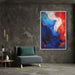 Crimson and Azure Abstract Swirls Print - Canvas Art Print by Kanvah