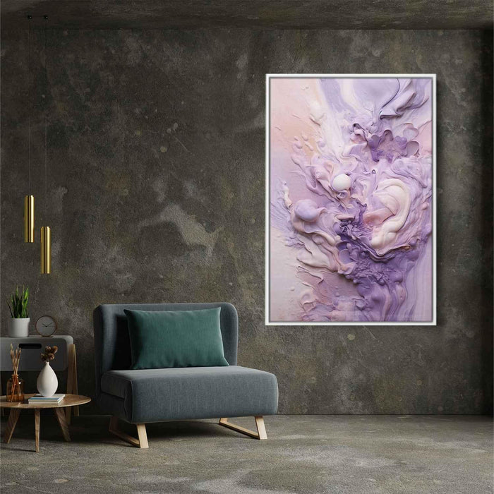 Lavender and Ivory Abstract Swirls Print - Canvas Art Print by Kanvah