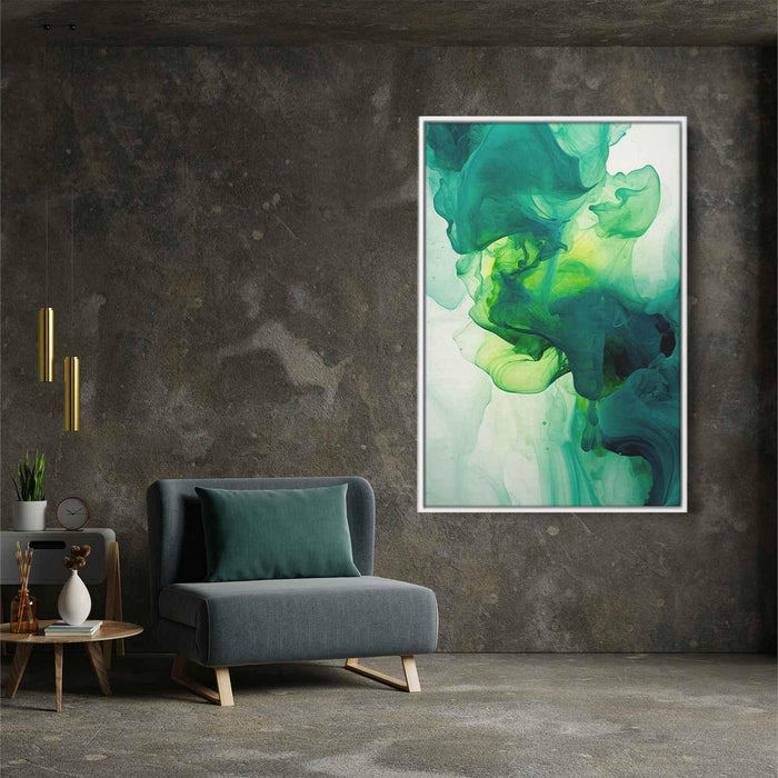 Lime and Sapphire Abstract Swirls Print - Canvas Art Print by Kanvah