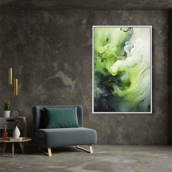 Lime and Sapphire Abstract Swirls Print - Canvas Art Print by Kanvah