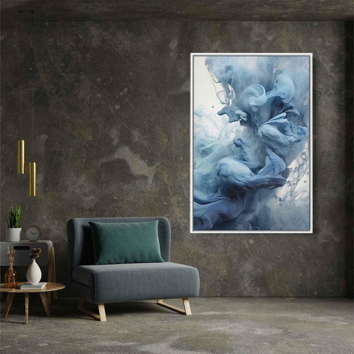 Periwinkle and Obsidian Abstract Swirls Print - Canvas Art Print by Kanvah