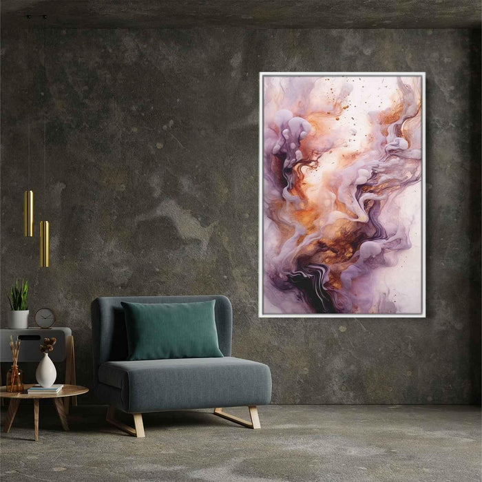 Purple and Copper Abstract Swirls Print - Canvas Art Print by Kanvah