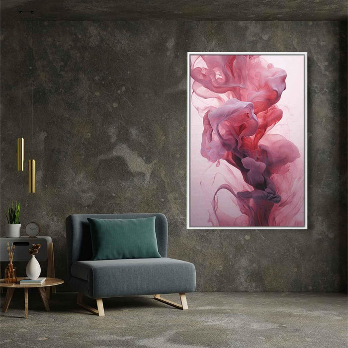 Red and Silver Abstract Swirls Print - Canvas Art Print by Kanvah