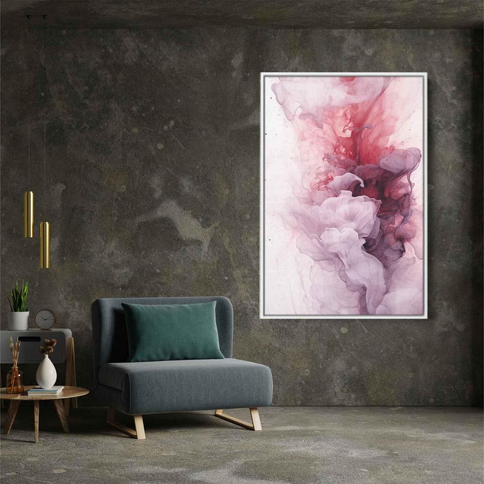 Red and Silver Abstract Swirls Print - Canvas Art Print by Kanvah
