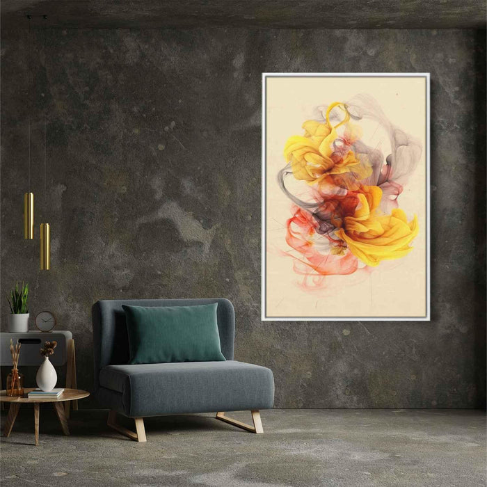 Ruby and Straw Abstract Swirls Print - Canvas Art Print by Kanvah