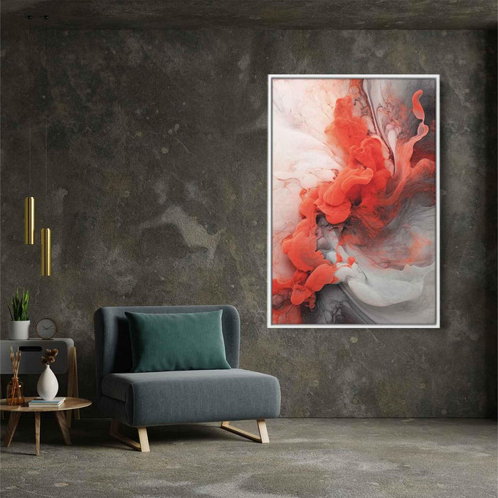 Vermilion and Quartz Abstract Swirls Print - Canvas Art Print by Kanvah