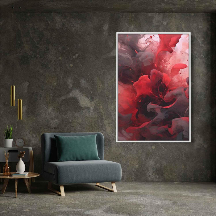 Vermilion and Quartz Abstract Swirls Print - Canvas Art Print by Kanvah