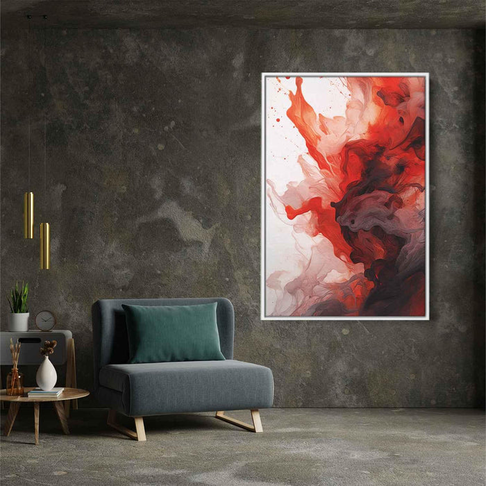 Vermilion and Quartz Abstract Swirls Print - Canvas Art Print by Kanvah