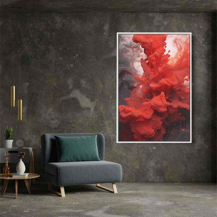 Vermilion and Quartz Abstract Swirls Print - Canvas Art Print by Kanvah