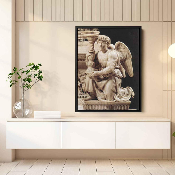 Angel with Candlestick (1495) by Michelangelo - Canvas Artwork