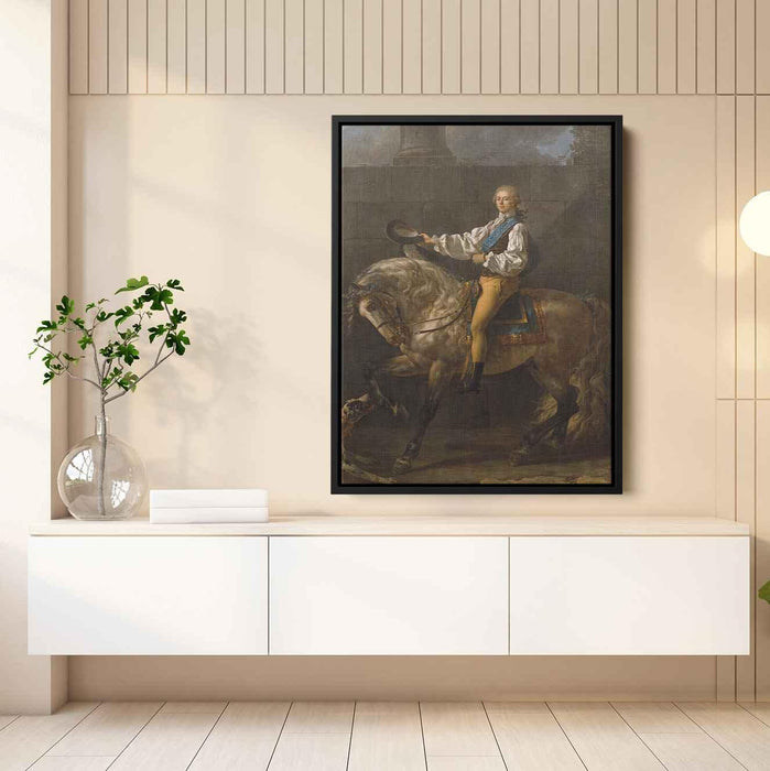 Equestrian Portrait of Stanislas Kostka Potocki (1781) by Jacques-Louis David - Canvas Artwork