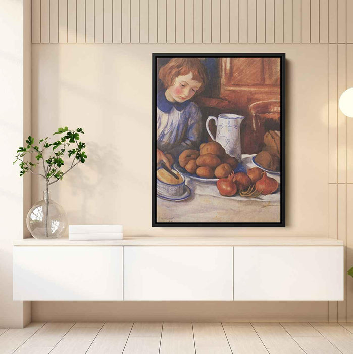 Katya at the kitchen table (1923) by Zinaida Serebriakova - Canvas Artwork