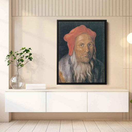 Portrait of a Bearded Man in a Red Hat (1520) by Albrecht Durer - Canvas Artwork