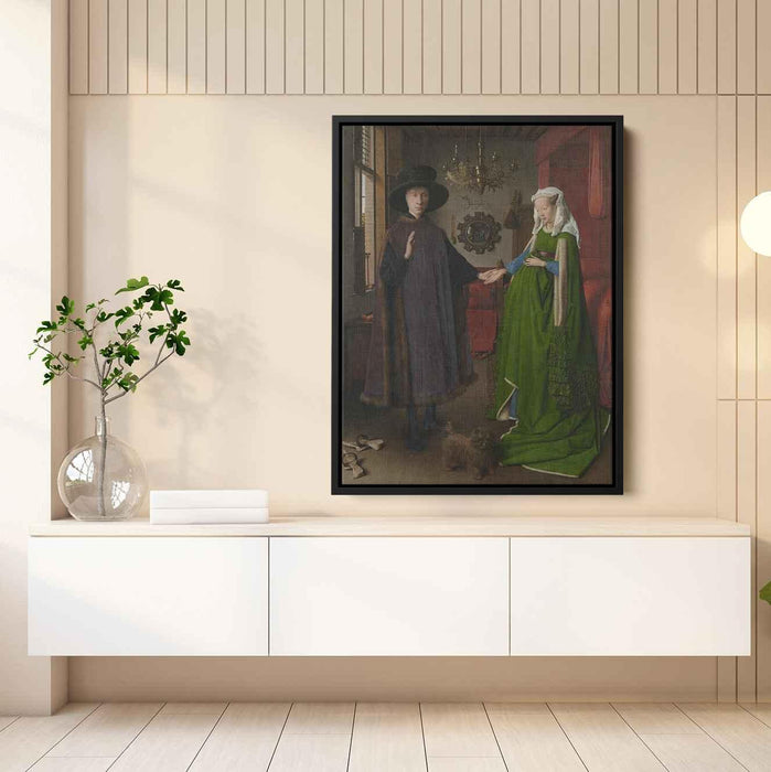 The Arnolfini Wedding. Portrait of Giovanni Arnolfini and his Wife Giovanna Cenami (The Arnolfini Marriage) (1434) by Jan van Eyck - Canvas Artwork