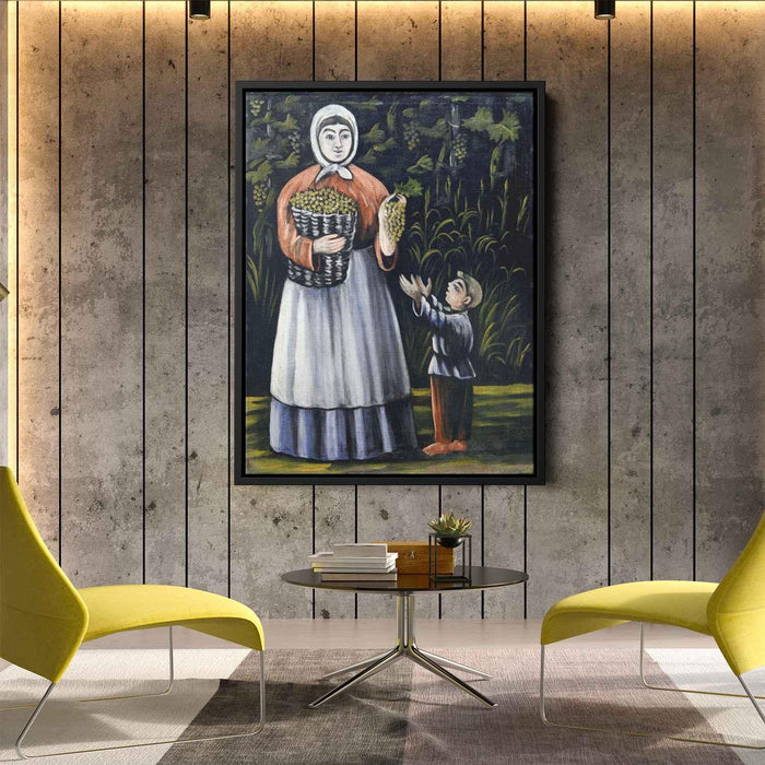 Peasant woman with boy by Niko Pirosmani - Canvas Artwork