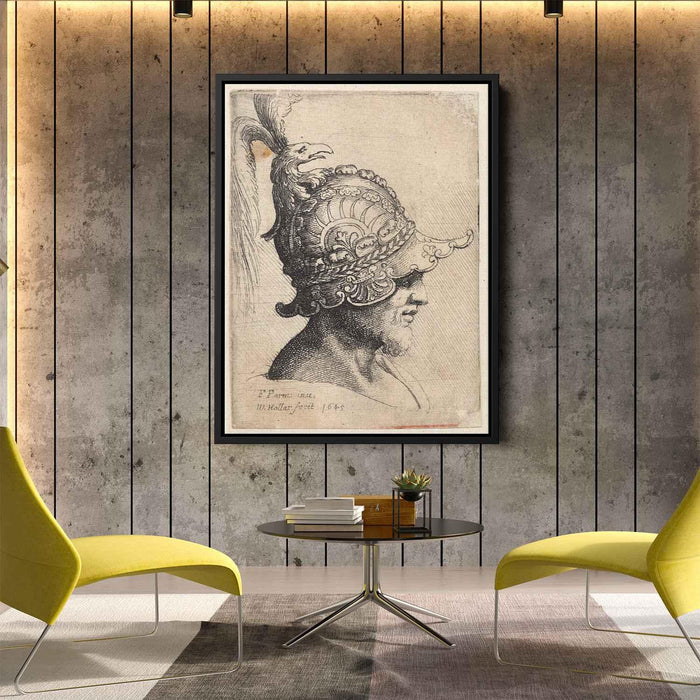 Helmet with eagle by Parmigianino - Canvas Artwork