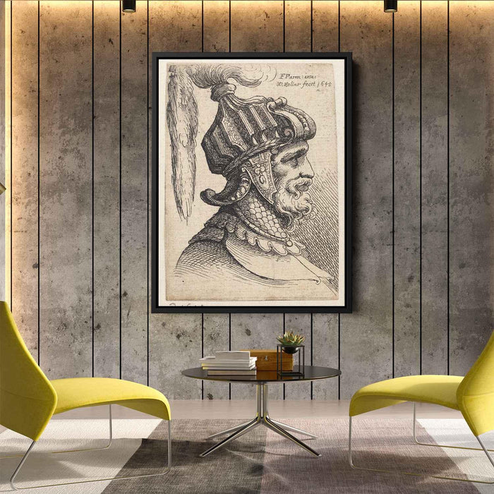 Helmet with long plume and chin strap by Parmigianino - Canvas Artwork