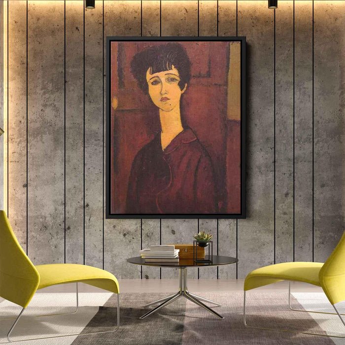 Portrait of a girl (Victoria) (1917) by Amedeo Modigliani - Canvas Artwork