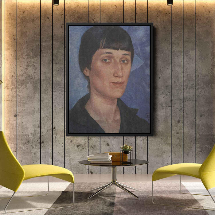 Portrait of Anna Akhmatova (1922) by Kuzma Petrov-Vodkin - Canvas Artwork