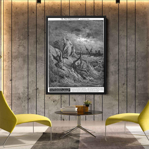 St. Paul Shipwrecked by Gustave Dore - Canvas Artwork