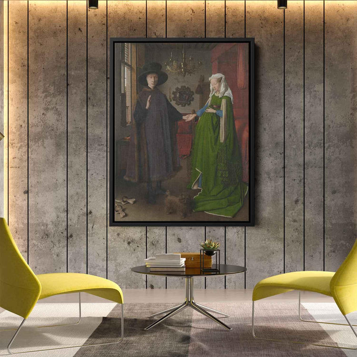 The Arnolfini Wedding. Portrait of Giovanni Arnolfini and his Wife Giovanna Cenami (The Arnolfini Marriage) (1434) by Jan van Eyck - Canvas Artwork