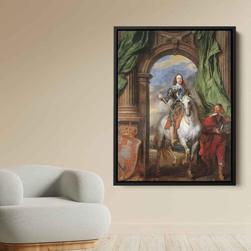 Equestrian Portrait of Charles I, King of England with Seignior de St Antoine by Anthony van Dyck - Canvas Artwork