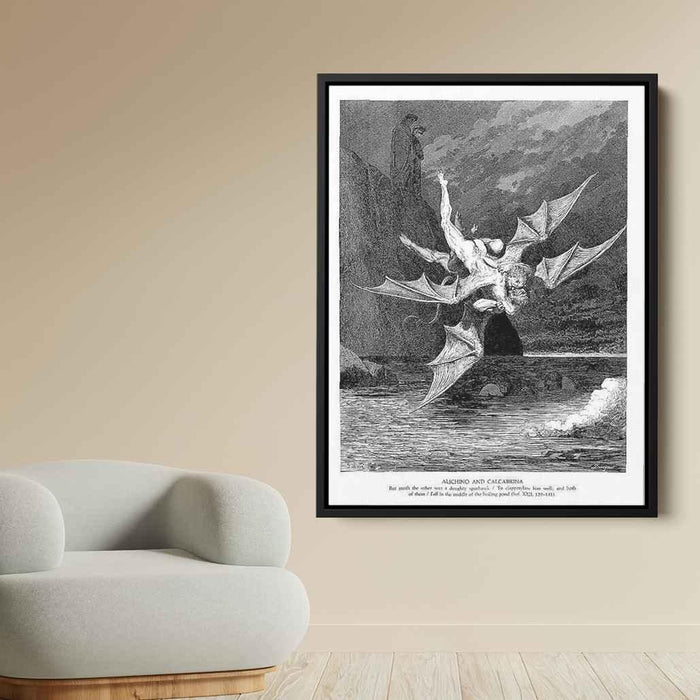 Alichino & Calcabrina by Gustave Dore - Canvas Artwork