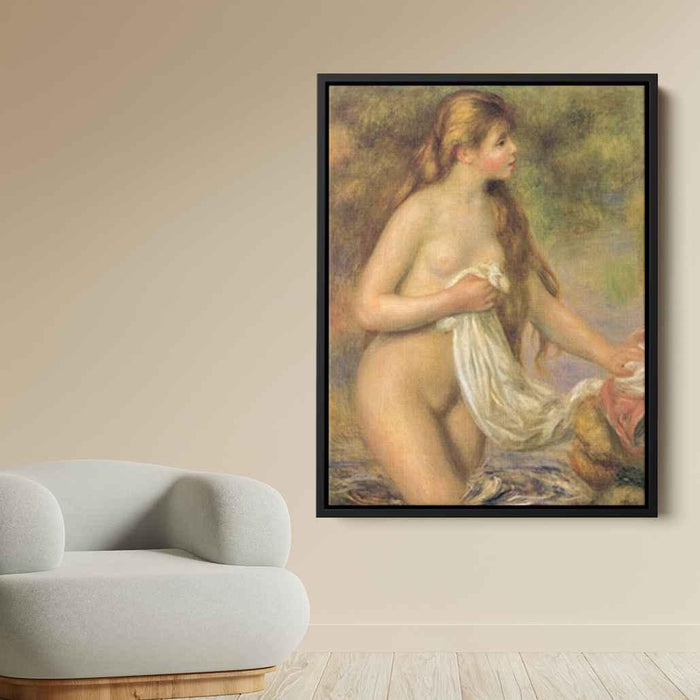 Bather with Long Hair (1895) by Pierre-Auguste Renoir - Canvas Artwork