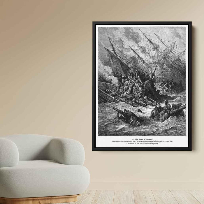 Battle of Lepanto in 1571 (1877) by Gustave Dore - Canvas Artwork