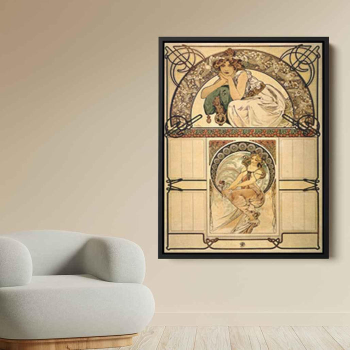 Calendar of cherry blossom (1898) by Alphonse Mucha - Canvas Artwork