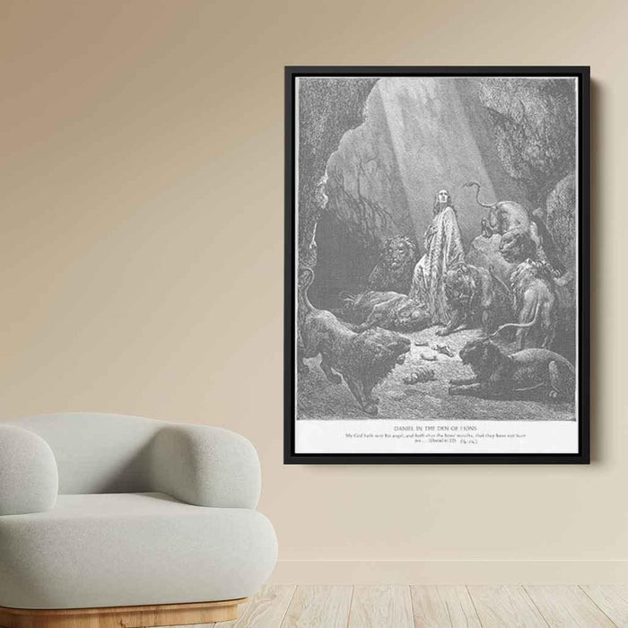 Daniel in the Den of Lions (1868) by Gustave Dore - Canvas Artwork