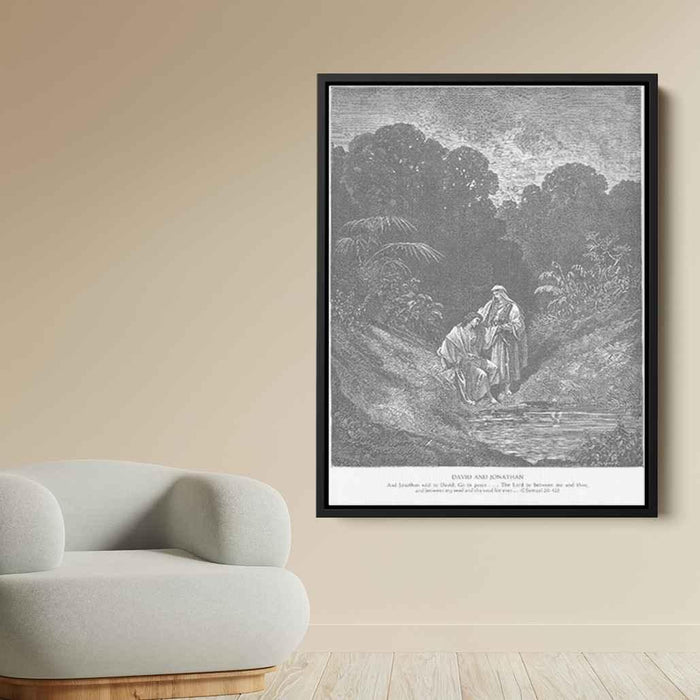 David and Jonathan by Gustave Dore - Canvas Artwork