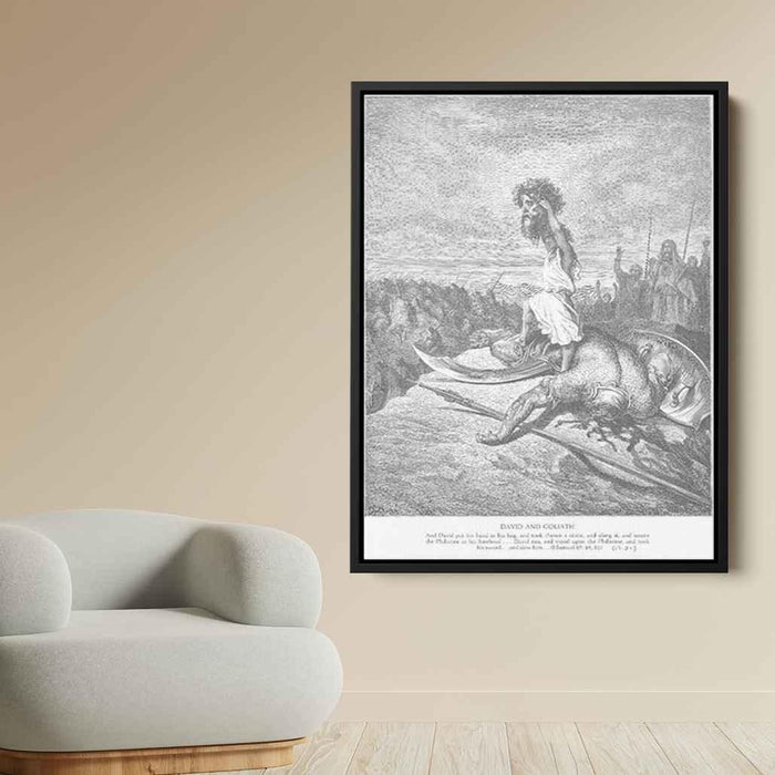 David Slays Goliath by Gustave Dore - Canvas Artwork