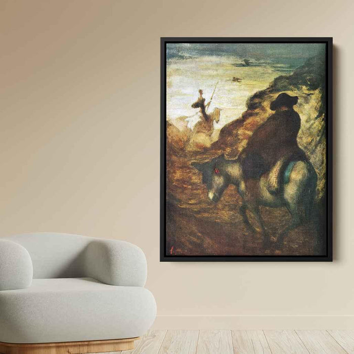 Don Quixote and Sancho Pansa by Honore Daumier - Canvas Artwork