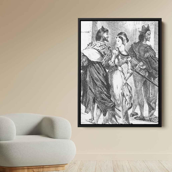 Faust meeting Marguerite (1828) by Eugene Delacroix - Canvas Artwork