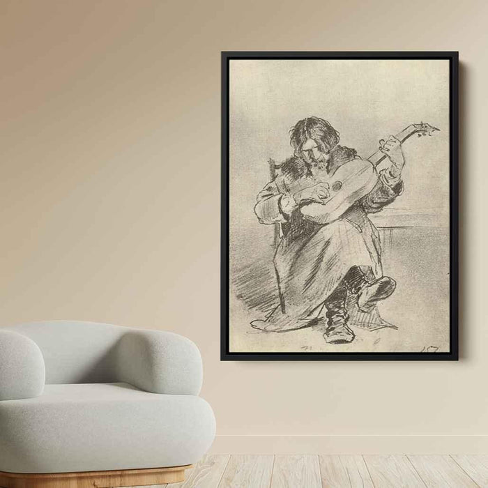 Guitarist-bach by Vasily Perov - Canvas Artwork