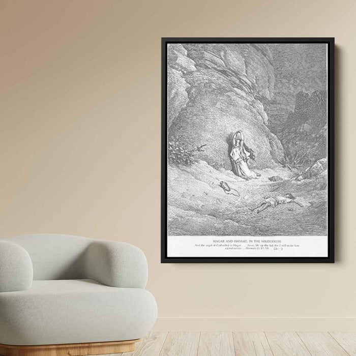 Hagar and Ishmael in the Wilderness by Gustave Dore - Canvas Artwork