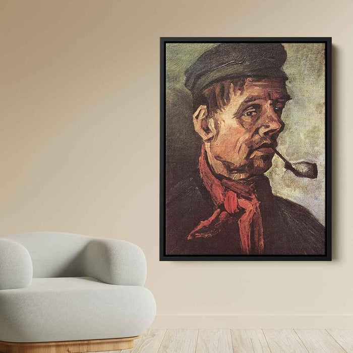 Head of a Peasant with a Pipe (1885) by Vincent van Gogh - Canvas Artwork