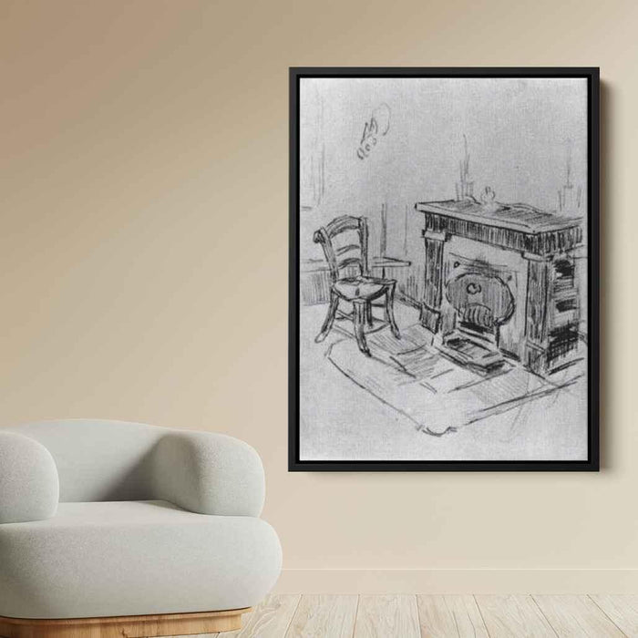 Mantelpiece with Chair (1890) by Vincent van Gogh - Canvas Artwork