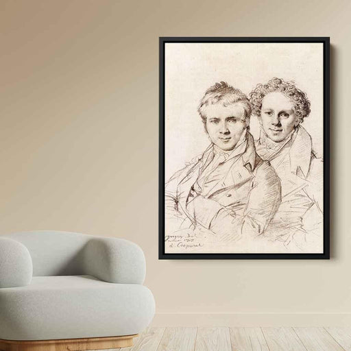 Otto Magnus von Stackelberg and Jacob Linckh (1817) by Jean Auguste Dominique Ingres - Canvas Artwork