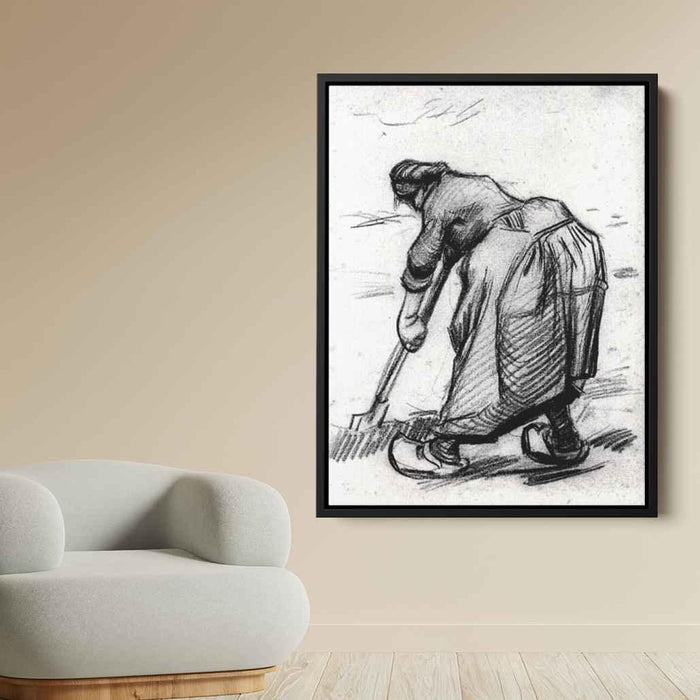 Peasant Woman, Digging, Seen from the Side by Vincent van Gogh - Canvas Artwork