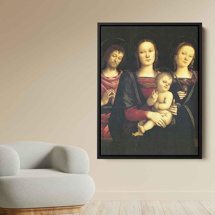 Virgin and Child between Sts John the Baptist and Catherine (1500) by Pietro Perugino - Canvas Artwork