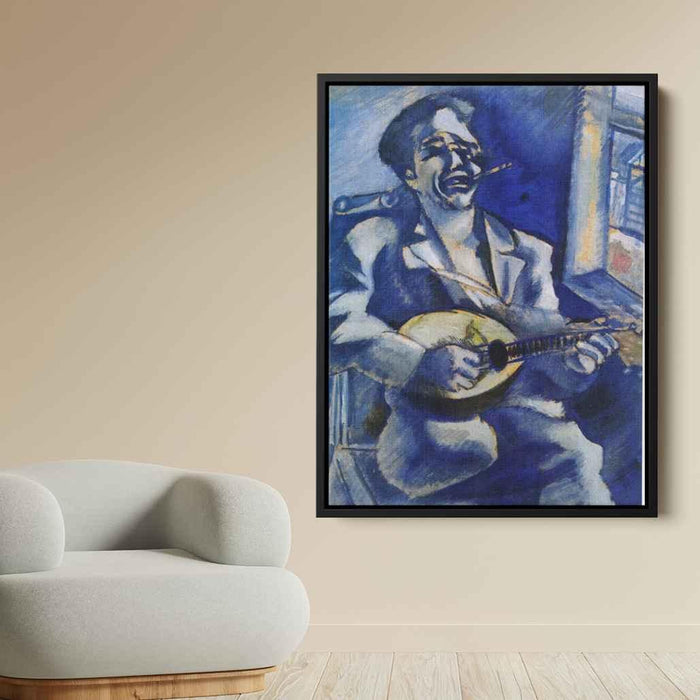 Portrait of Brother David with Mandolin (1914) by Marc Chagall - Canvas Artwork