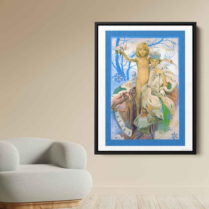 Poster presentation of Andersen's Snow Queen by Alphonse Mucha - Canvas Artwork