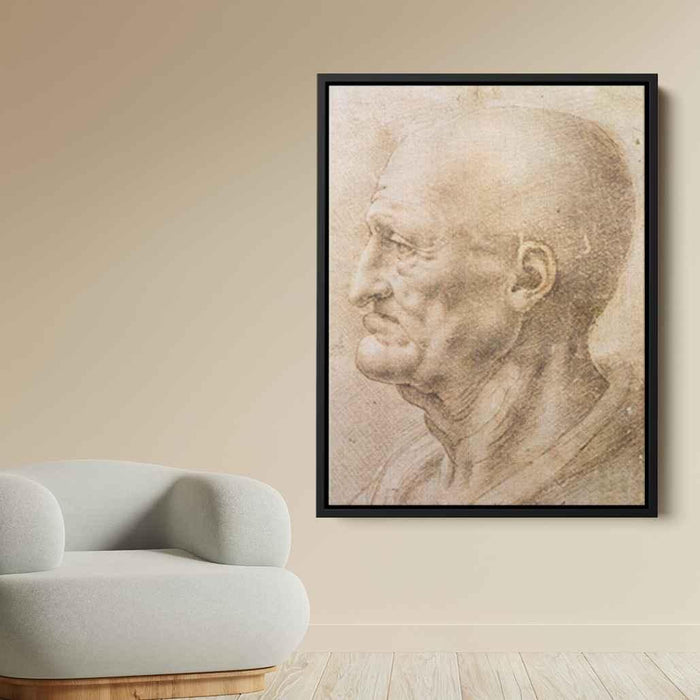 Profile of an old man (1505) by Leonardo da Vinci - Canvas Artwork