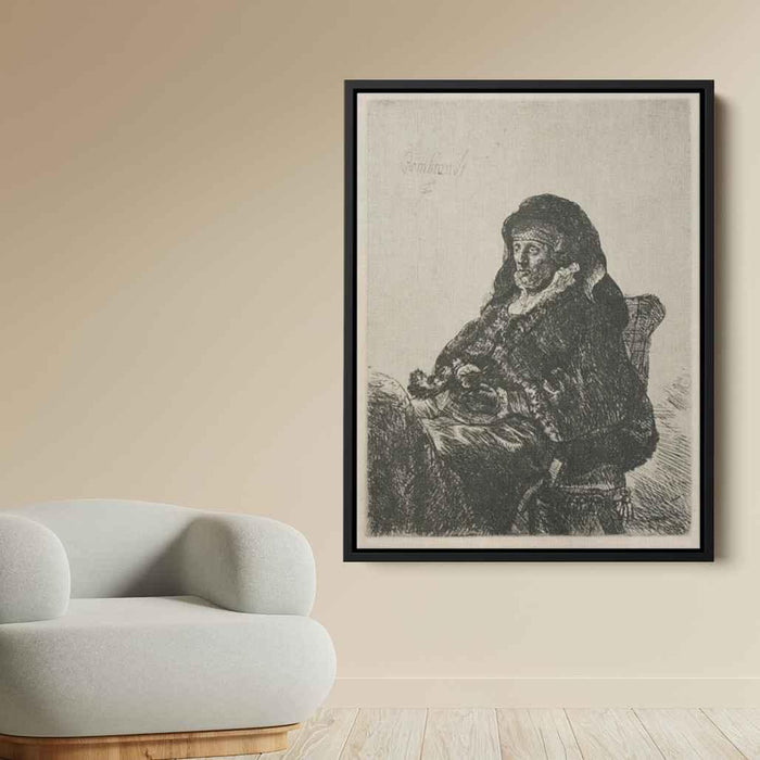 Rembrandt`s Mother in a Widow`s Dress (1632) by Rembrandt - Canvas Artwork