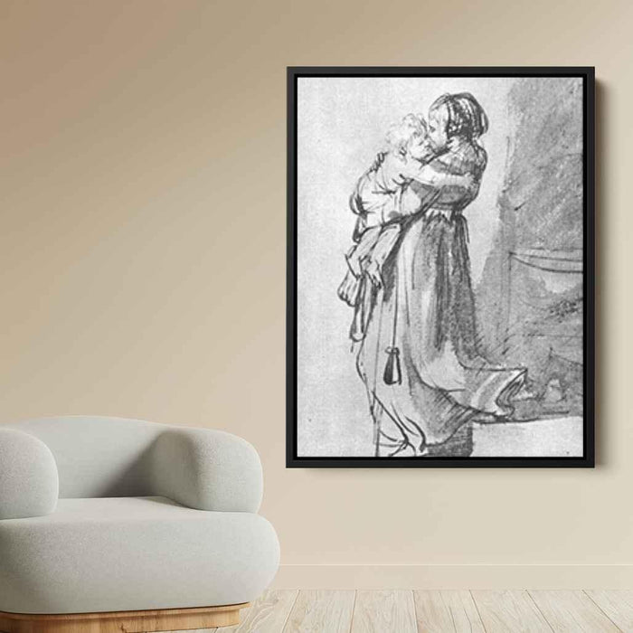 Saskia with a Child (1636) by Rembrandt - Canvas Artwork