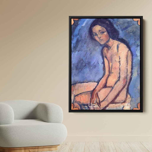 Seated nude (1909) by Amedeo Modigliani - Canvas Artwork