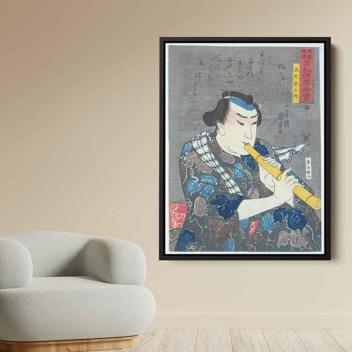 Shakuhachi player by Utagawa Kuniyoshi - Canvas Artwork